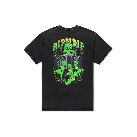 Ripndip Galactic Dance Floor Black Mineral Wash Tee