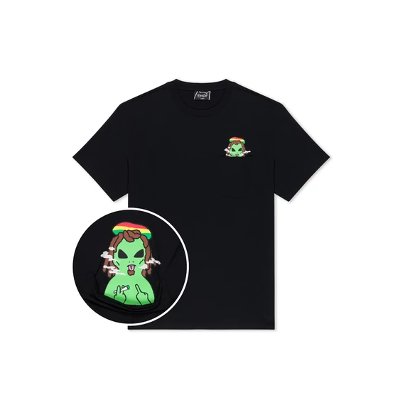 Ripndip Smoking Rasta Alien Pocket Black Tee