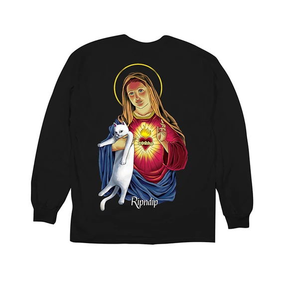 Rip N Dip Ripndip Mother Mary Long Sleeve Black Tee